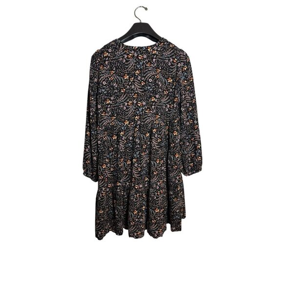 Maeve by anthropogie Floral Tunic Dress Womens Size Medium Lightweight V-Neck 3/ - Picture 2 of 10